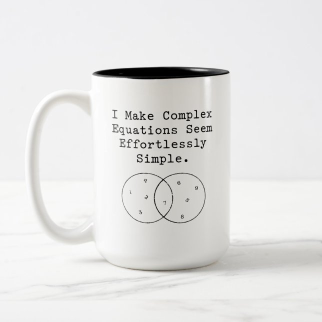 Caneca De Café Em Dois Tons Esforço Simples Gênio das Equações Complexas (Esquerda)