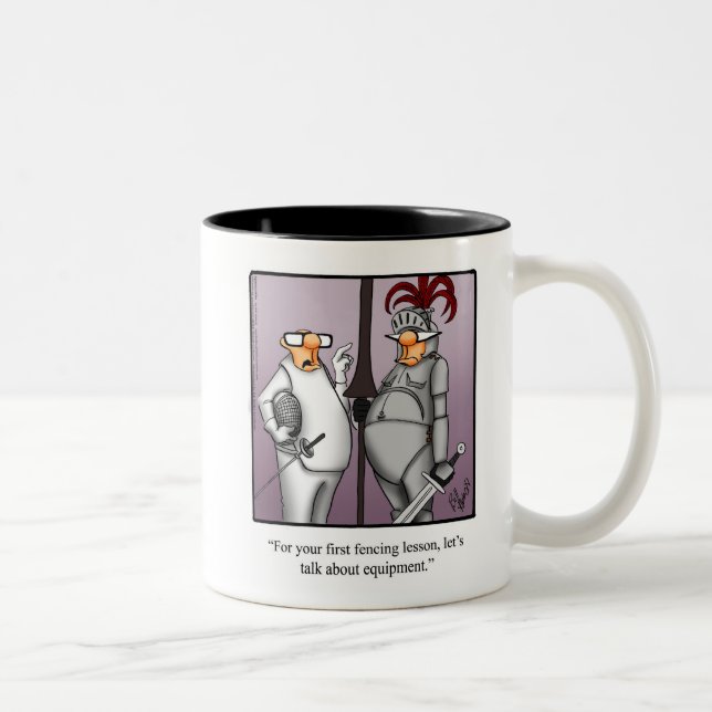 Caneca De Café Em Dois Tons Esgrima Engraçada Humor Mug Gift (Direita)
