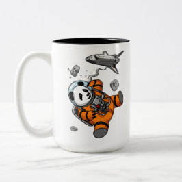 Caneca De Café Em Dois Tons Espaço Panda Bear Astronauta Galáxia Cosmic Animal