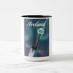 Caneca De Café Em Dois Tons espada celta da irlanda
