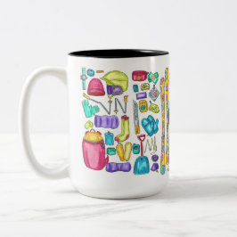 Caneca De Café Em Dois Tons Espalhamento de Gear Pika de Pele Ilustrado