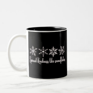 Caneca De Café Em Dois Tons Espalhe Bondade Como Flocos de Neve Natal