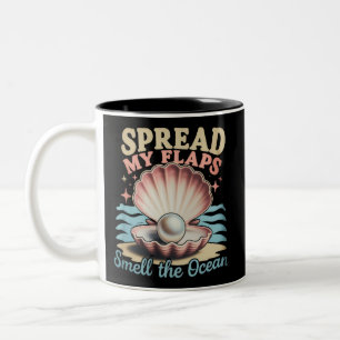 Caneca De Café Em Dois Tons Espalhe Minhas Asas Sinta O Cheiro Do Oceano Engra