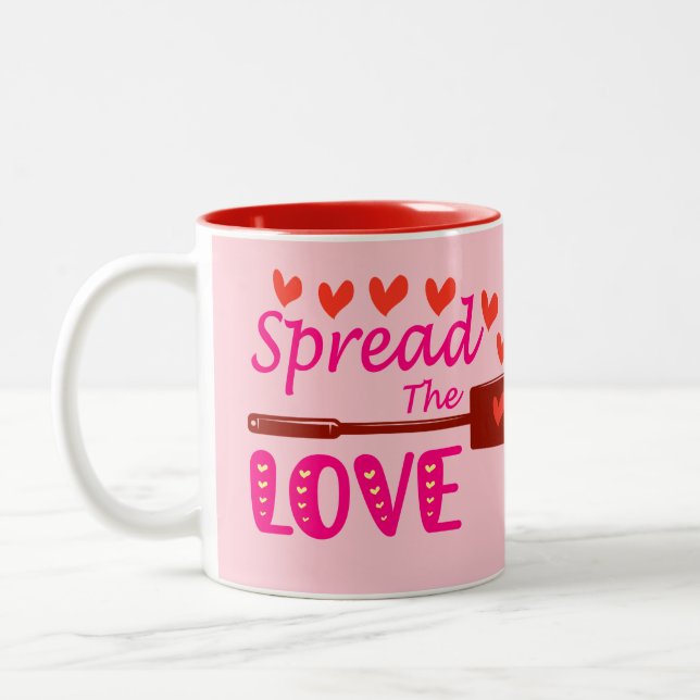Caneca De Café Em Dois Tons Espalhe o amor: Namorados (Esquerda)
