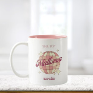Caneca De Café Em Dois Tons Espanha de Maiorca, cor-de-rosa, férias de Verão