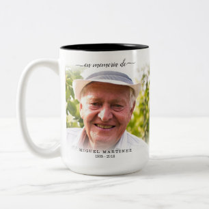 Caneca De Café Em Dois Tons Espanhol no Amor Memória Simpatia Funeral