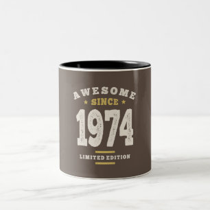 Caneca De Café Em Dois Tons Espantoso desde 1974 - 48 anos de aniversário Retr