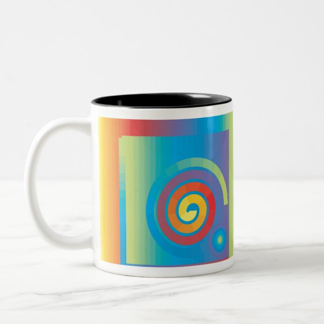 CANECA DE CAFÉ EM DOIS TONS ESPÉCIE ESPIRAL (Esquerda)