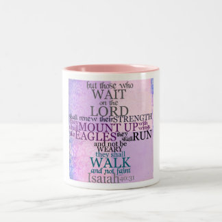 Caneca De Café Em Dois Tons Espera no 40:31 do senhor Escritura Isaiah