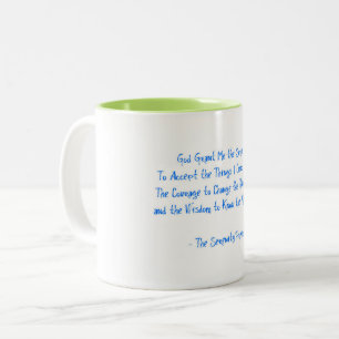 Caneca De Café Em Dois Tons Esperança de recuperação verde azul de dois tons