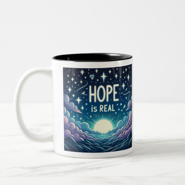 Caneca De Café Em Dois Tons Esperança é Verdadeira Mug (Esquerda)
