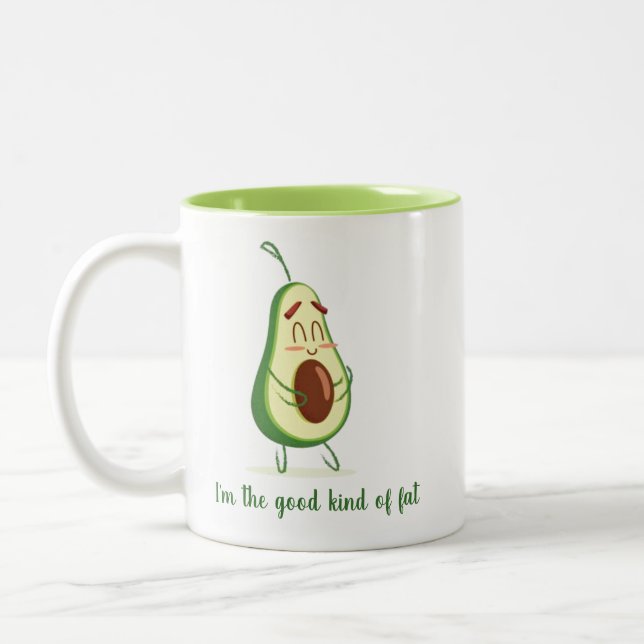 Caneca De Café Em Dois Tons Esperando Mãe Engraçado Avocado (Esquerda)