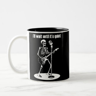 Caneca De Café Em Dois Tons Esperarei até que seja um guitarra esquelética sof