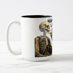 Caneca De Café Em Dois Tons Espere, deixe-me pensar demais.