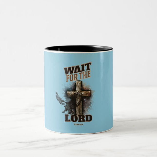 Caneca De Café Em Dois Tons Espere Pelo LORD Isaiah 40:31 (Centro)