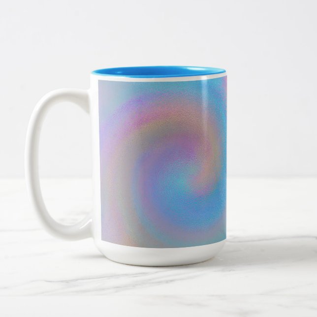 Caneca De Café Em Dois Tons Espiral Iridescente (Esquerda)
