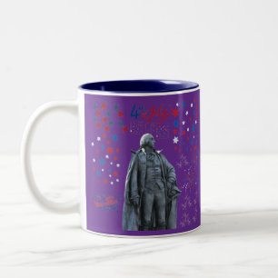 Caneca De Café Em Dois Tons Espírito Americano Brilhar roxo