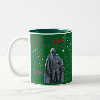 Caneca De Café Em Dois Tons Espírito Americano Brilho verde floresta