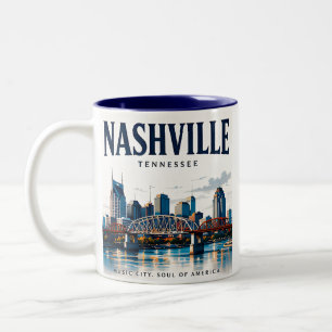 Caneca De Café Em Dois Tons Espírito da Cidade Musical de Nashville