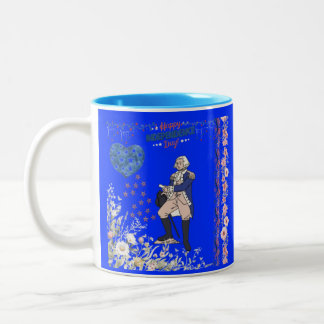 Caneca De Café Em Dois Tons Espírito da Independência Brilho azul real