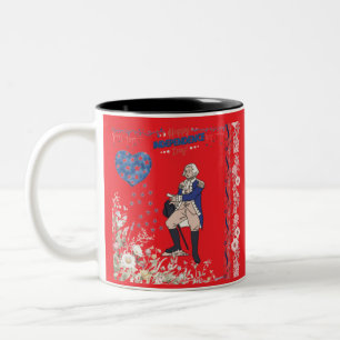 Caneca De Café Em Dois Tons Espírito de Independência Brilhe vermelho intenso