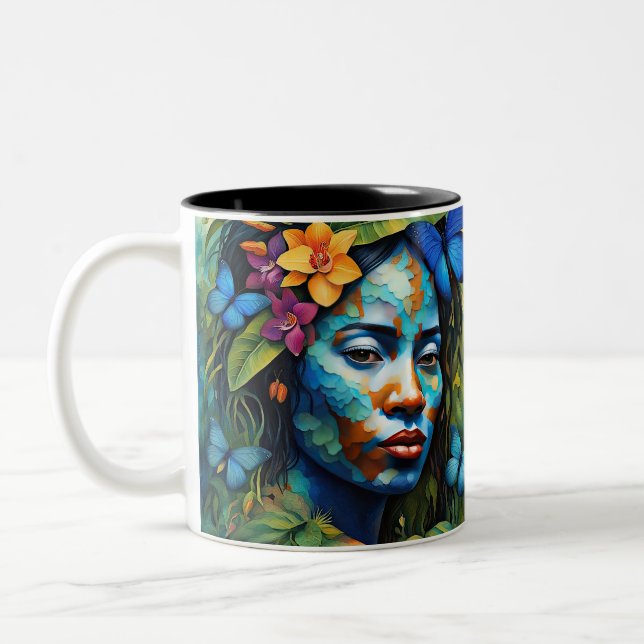Caneca De Café Em Dois Tons Espírito Orquídeo "Yarumi" - Mulheres Na Amazônia (Esquerda)