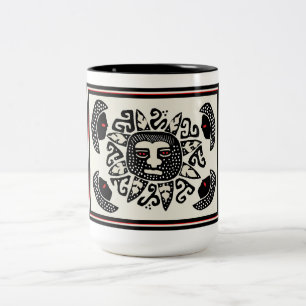 Caneca De Café Em Dois Tons Espírito solar tribal indiano