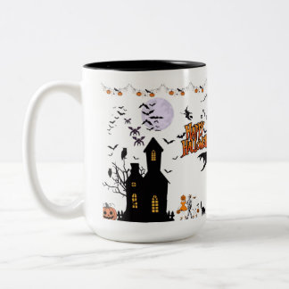 Caneca De Café Em Dois Tons Espíritos Rastejantes de Outubro branco