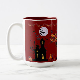 Caneca De Café Em Dois Tons Espíritos Rastejantes de Outubro castanho
