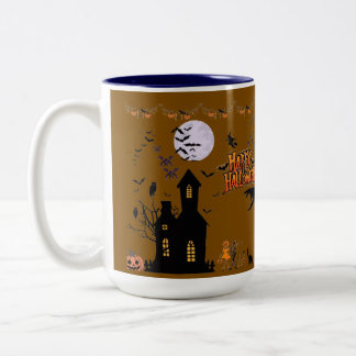 Caneca De Café Em Dois Tons Espíritos Rastejantes de Outubro marrom