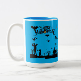 Caneca De Café Em Dois Tons Espíritos Sombrios Ascendem azuis