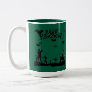 Caneca De Café Em Dois Tons Espíritos Sombrios Ascendendo caçador verde
