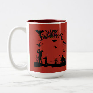 Caneca De Café Em Dois Tons Espíritos Sombrios em Ascensão vermelho tijolo