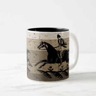 Caneca De Café Em Dois Tons Esportes Elegantes para Entusiastas Equestres