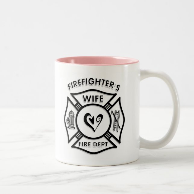 Caneca De Café Em Dois Tons Esposa dos sapadores-bombeiros (Direita)