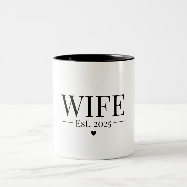 Caneca De Café Em Dois Tons Esposa Estabelecida 2025 (Centro)