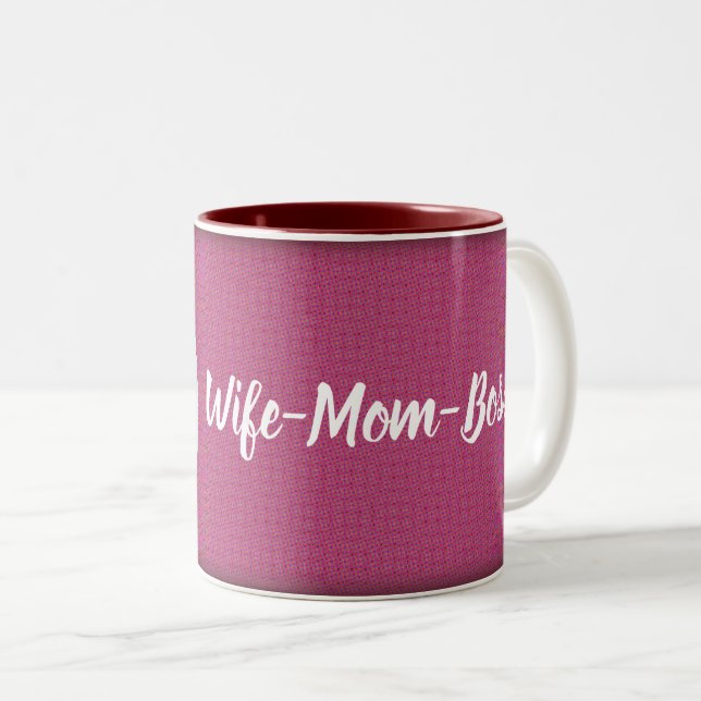 Caneca De Café Em Dois Tons Esposa - Mãe - Chefe (Frente Esquerda)