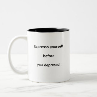 Caneca De Café Em Dois Tons Espresse-se antes de depressar!