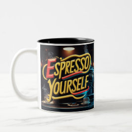 Caneca De Café Em Dois Tons "Espresso-se"