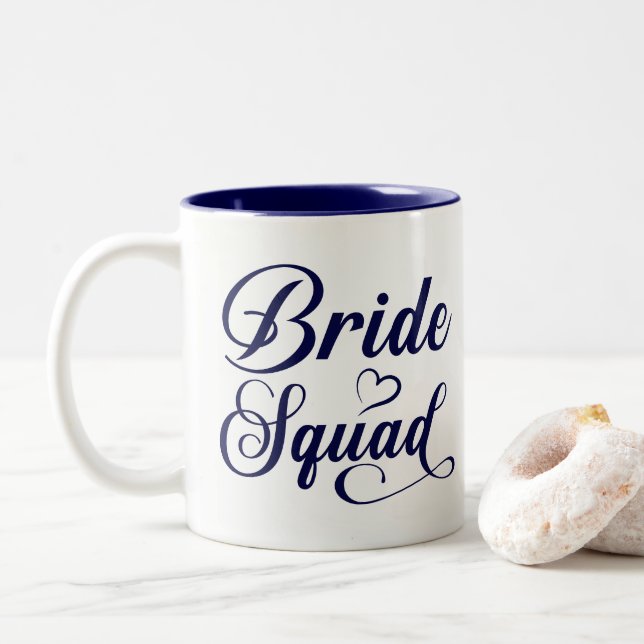 Caneca De Café Em Dois Tons Esquadrão da Noiva (Com Donut)