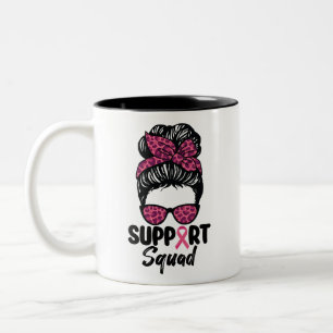 Caneca De Café Em Dois Tons Esquadrão de Apoio Cabelo Desgrenhado Rosa Guerrei