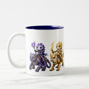 Caneca De Café Em Dois Tons Esquadrão de Cavaleiros Elementais Sigilkin
