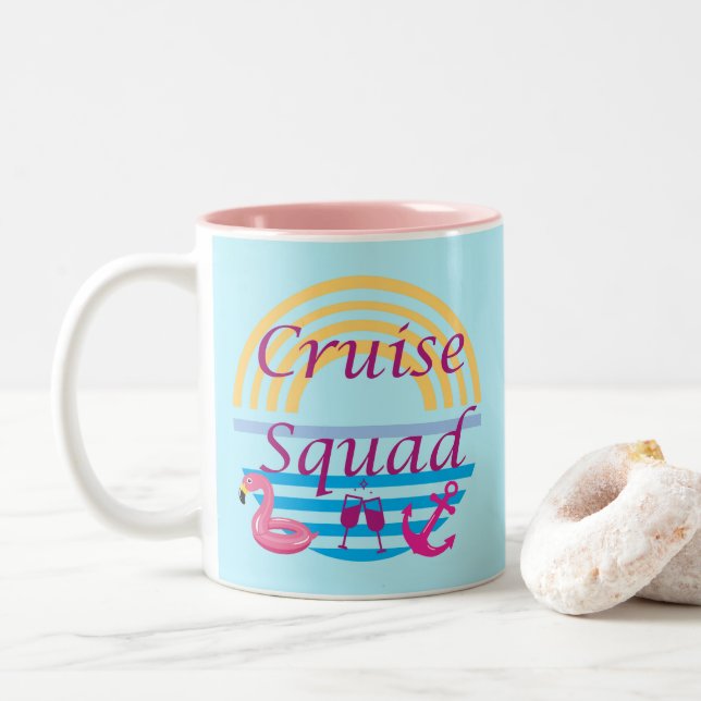 Caneca De Café Em Dois Tons Esquadrão de Cruzeiros (Com Donut)