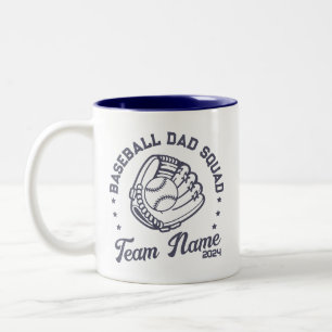 Caneca De Café Em Dois Tons Esquadrão de Pai de Baseball Personalizado com Núm