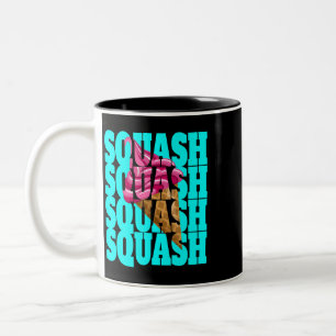 Caneca De Café Em Dois Tons Esquadrão dizendo que treinador de squash de sorve