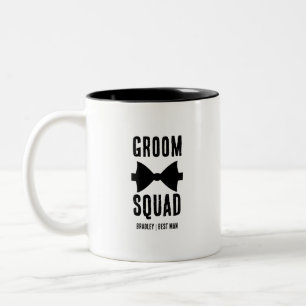 Caneca De Café Em Dois Tons Esquadrão do Groom Na moda de Padrinho de casame