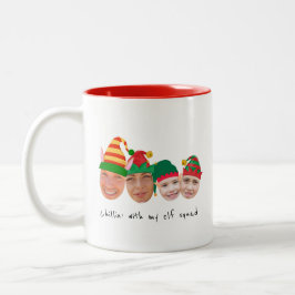 Caneca De Café Em Dois Tons Esquadrão Elf 4 fotos no Natal