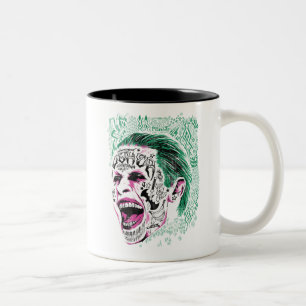 Caneca De Café Em Dois Tons Esquadrão Suicida   Desenho Da Cabeça De Joker R