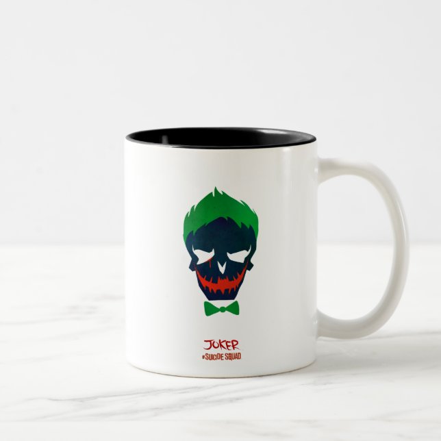 Caneca De Café Em Dois Tons Esquadrão Suicida | Ícone Cabeça de Joker (Direita)