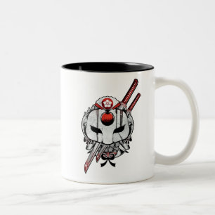 Caneca De Café Em Dois Tons Esquadrão Suicida Mascaramento Katana e Espadas